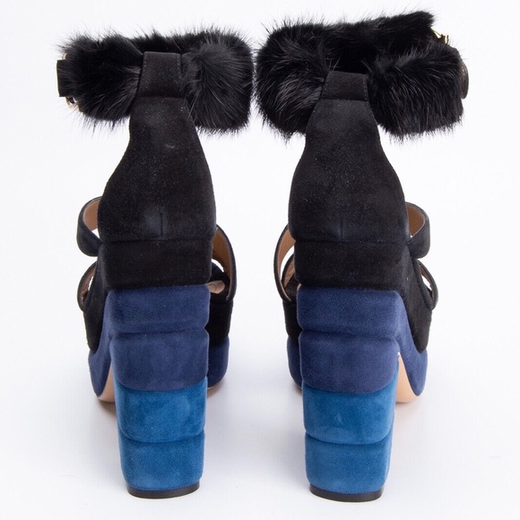 SALVATORE FERRAGAMO Suede Leather Sandals US6.5 EU37 UK4 Gancini Buckle - Picture 3 of 6